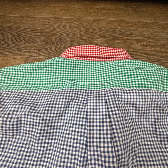 Vineyard Vines Boys 100% Cotton Button Front Whale Shirt, Gingham Colorblock, L - Picture 13 of 13